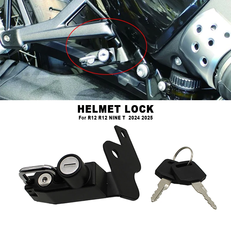 FOR BMW R12 R12nineT Motorcycle Helmet Lock Anti-theft Security Aluminum Alloy Mount Hook r12 R 12 NINET 2024 2025