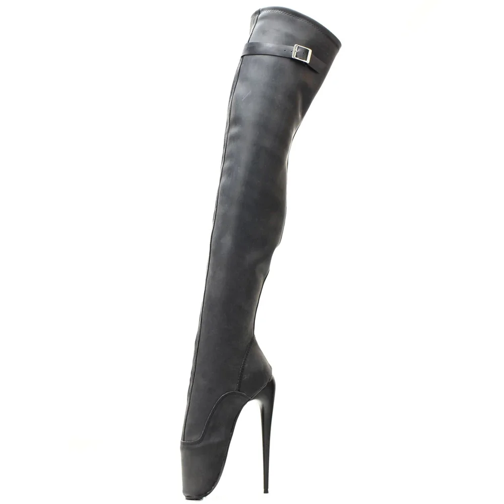 jialuowei Latex Material Ballet Boots Thin Heel Side-Zip Over-the-Knee Women Sexy Fetish Stretch Boots Custom Made