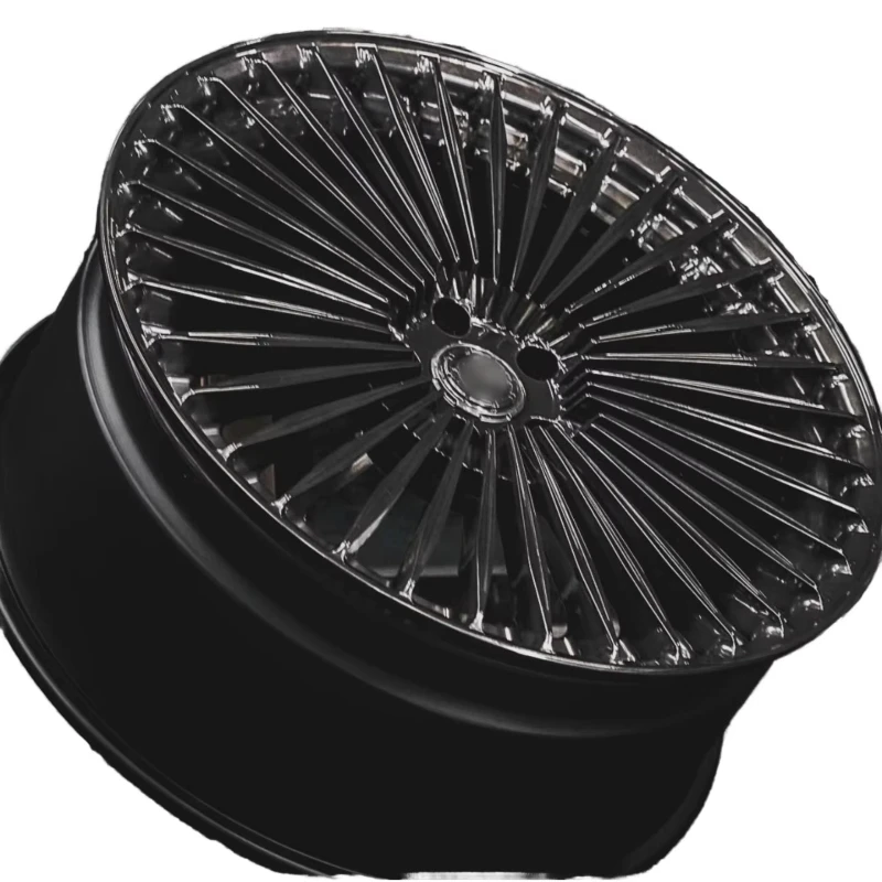 

18-24 New Aluminum Forged Multi-Spoke Black Finish SUV Wheel with Floating Wheel Cover