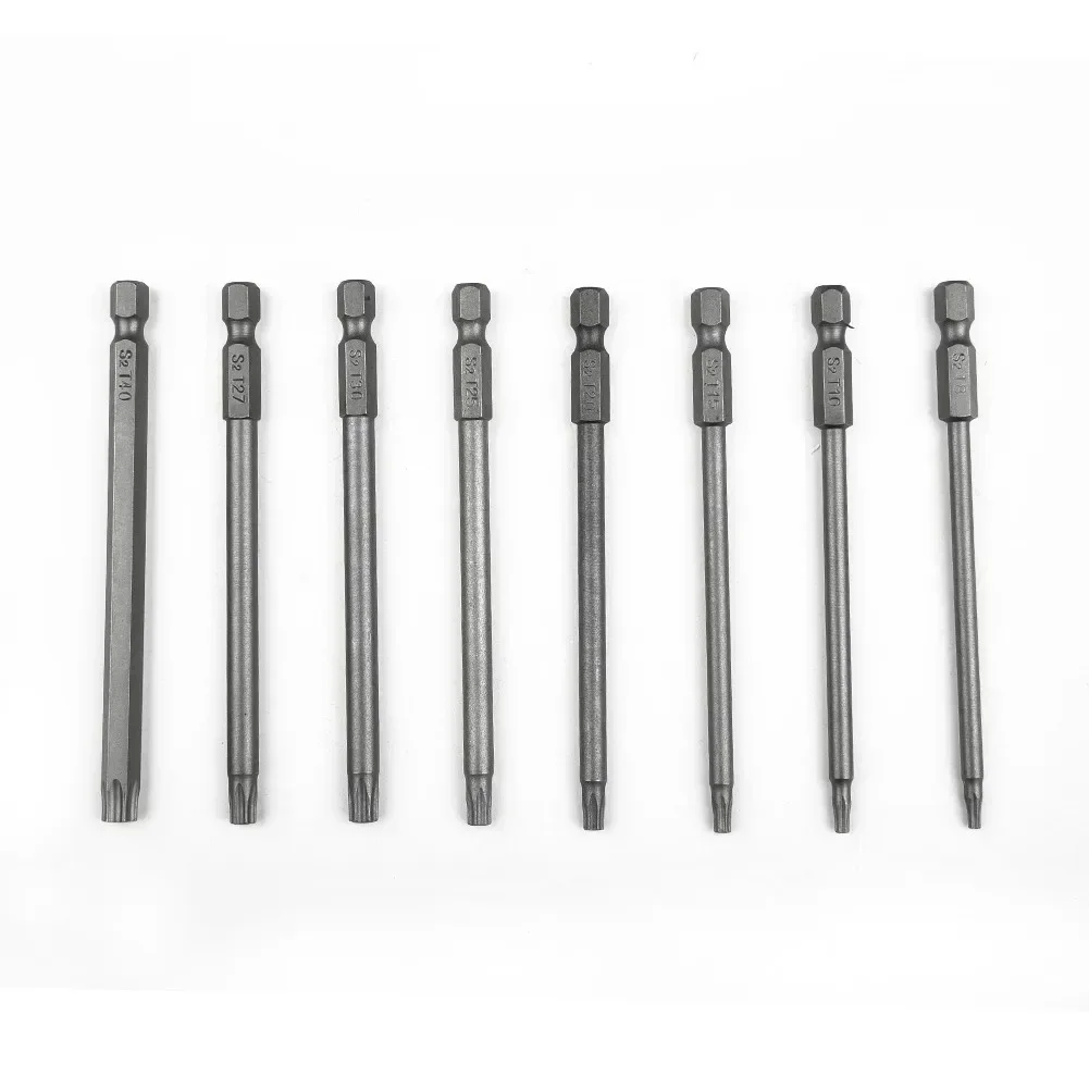 1Pcs Torx Screwdriver Bit 1/4'' Shank Hex Wind Drill Head 100mm Screw Wrench Magnetic Star T8 T10 T15 T20 T25 T27 T30 T40