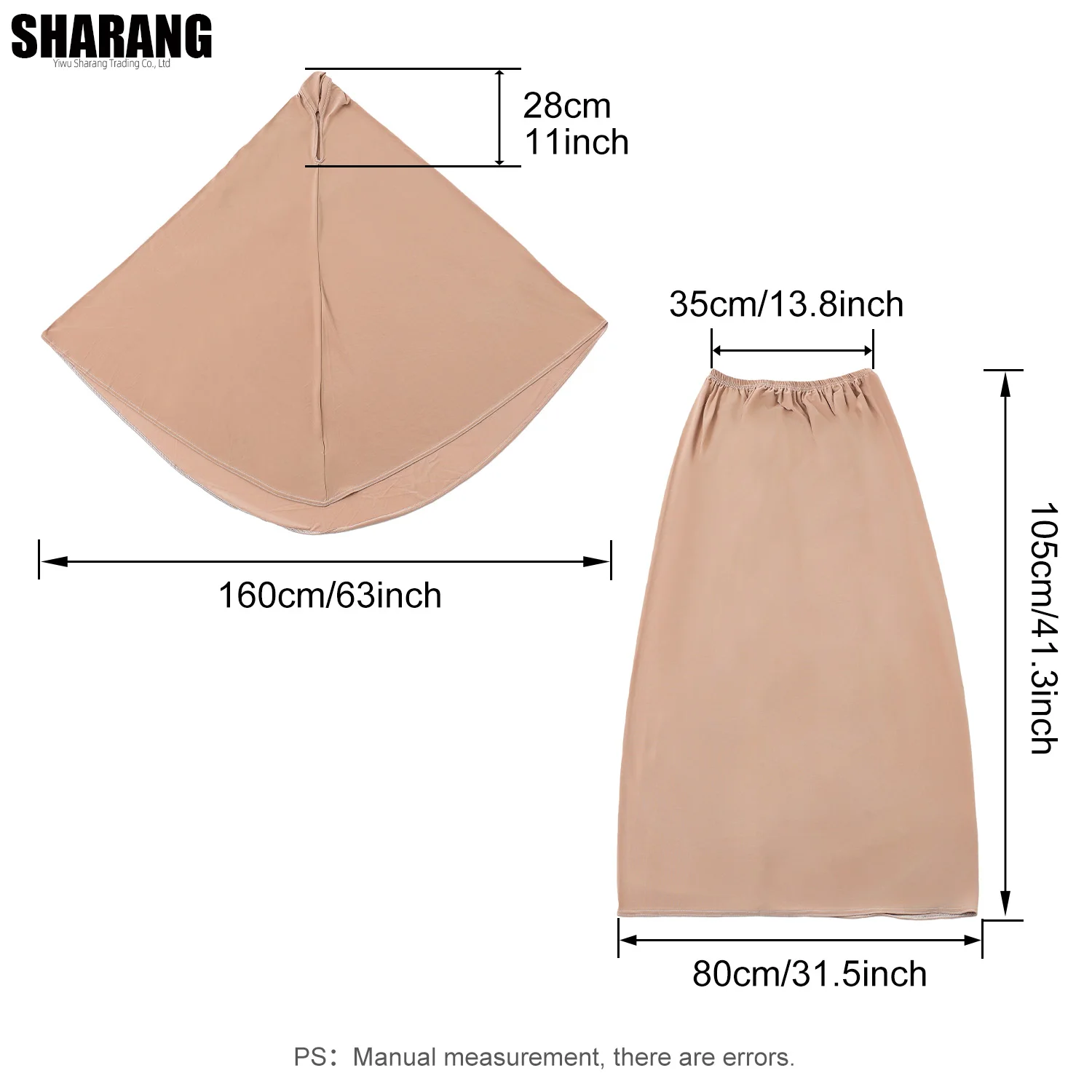 Jersey-Gebetsset, dehnbar, EID, Ramadan, Islam, muslimische Frauen, Satin, Seil, Instant-Hijab, Khimar-Rock, 2-teilig, Jilbab – Detail 2