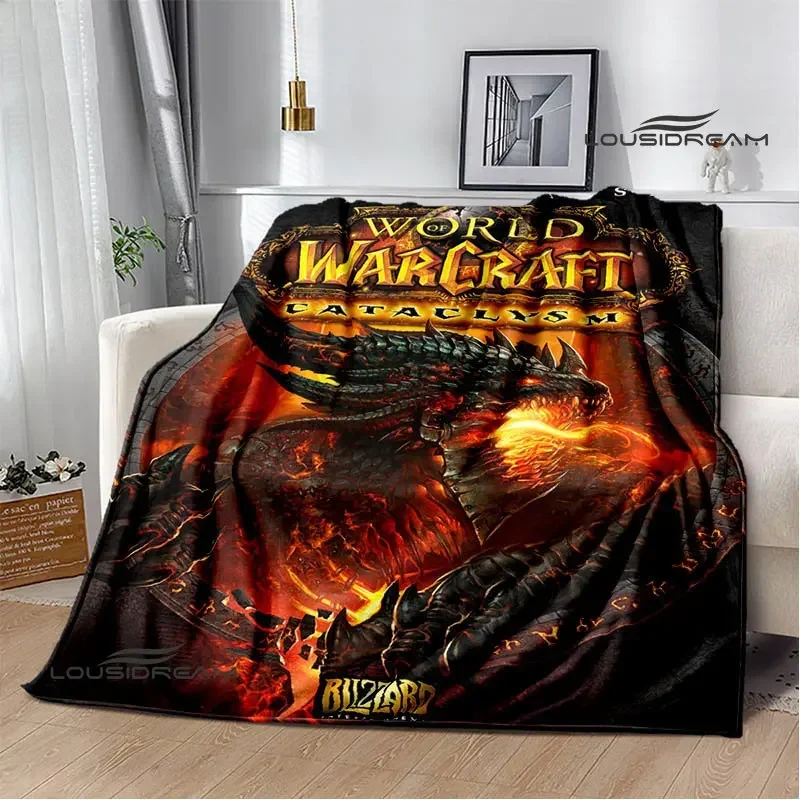 Game World of Warcraft Printed Blanket Kids Warm Flannel Soft and Comfortable Blankets Home travel blanket birthday gift
