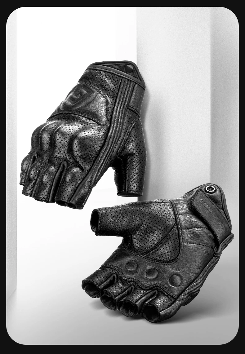 ROCKBROS Summer Motorcycle Gloves Men Women Gel Protection Leather Motorbike  Motorcross AVT Motor Motorcyclist Fingerless Gloves - AliExpress 18