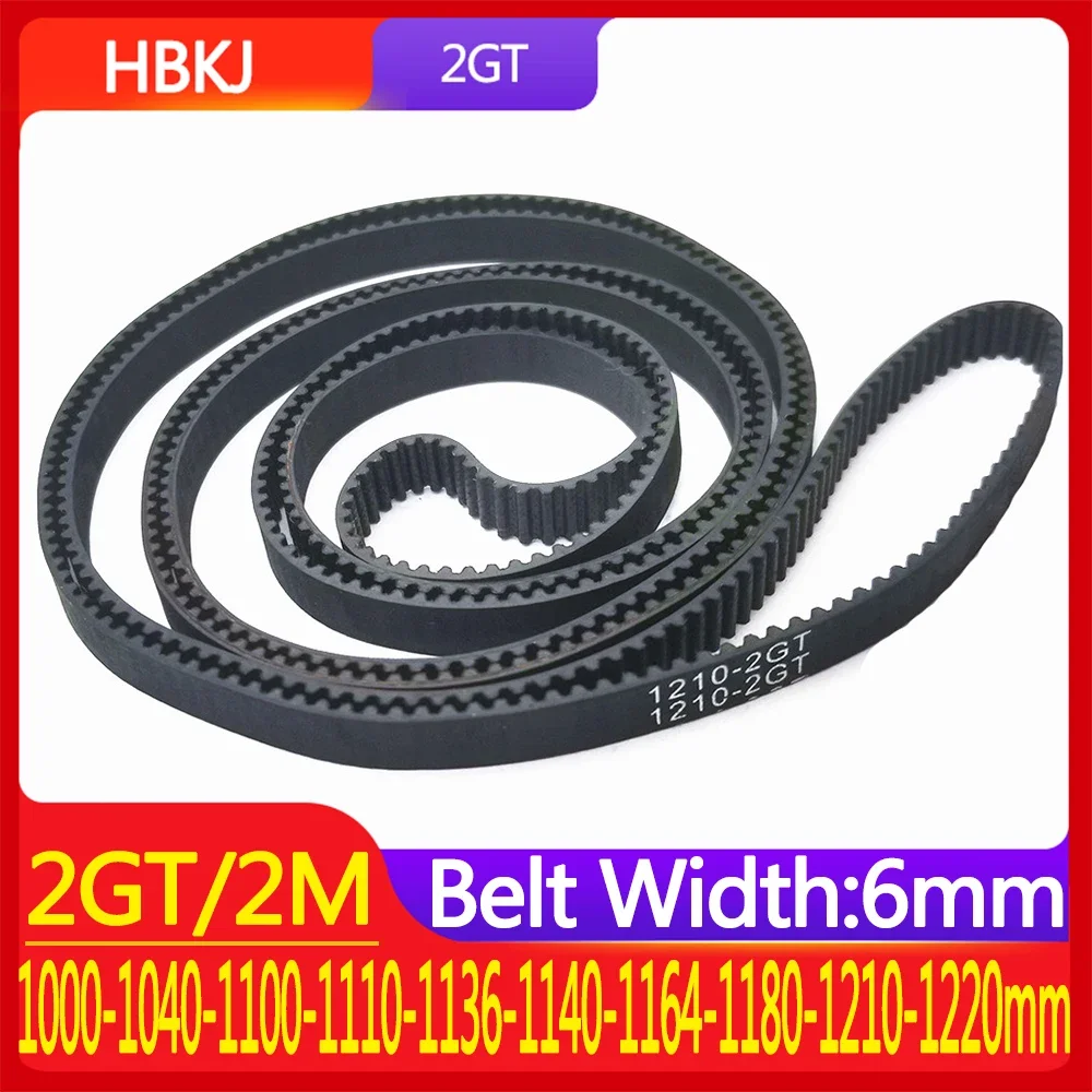 

2M-2GTSynchronous Belt Length1000 1040 1100 1110 1136 1140 1164 1180 1210 1220mm Rubber Width Belt 6mm Accessories For3D Printer