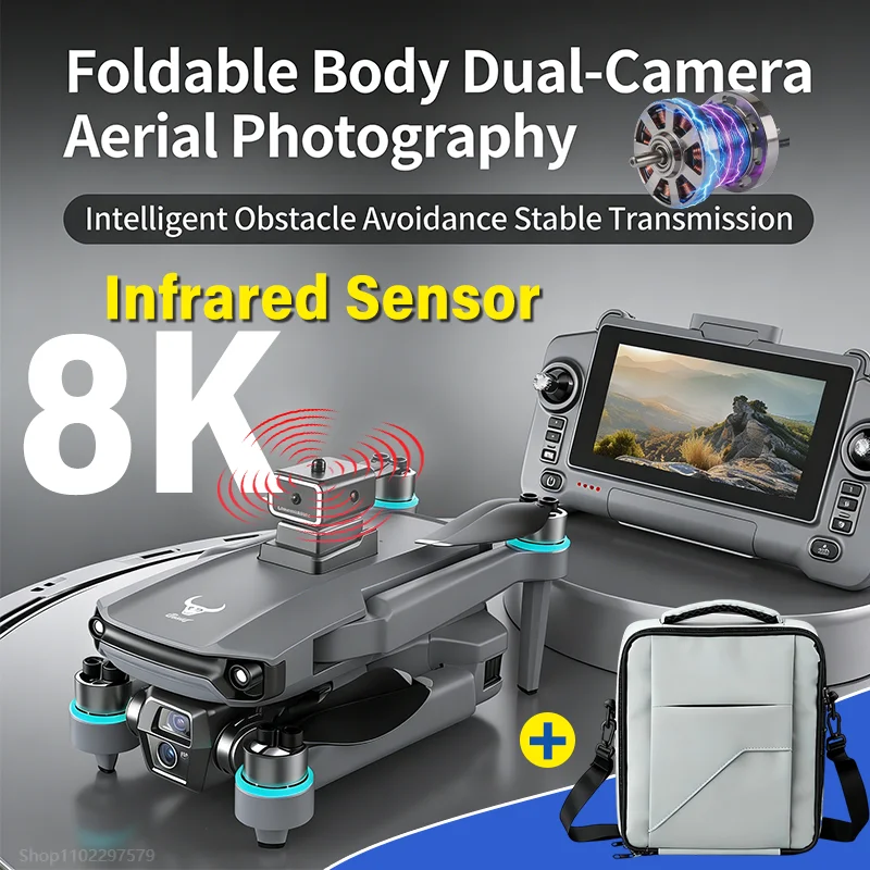 

2026 RC Dron SG603 8K HD Двойная камера 5G GPS Квадрокоптер Инфракрасный уход препятствий Динамический светодиодный светильник Аэрофотосъемка Игрушка в подарок