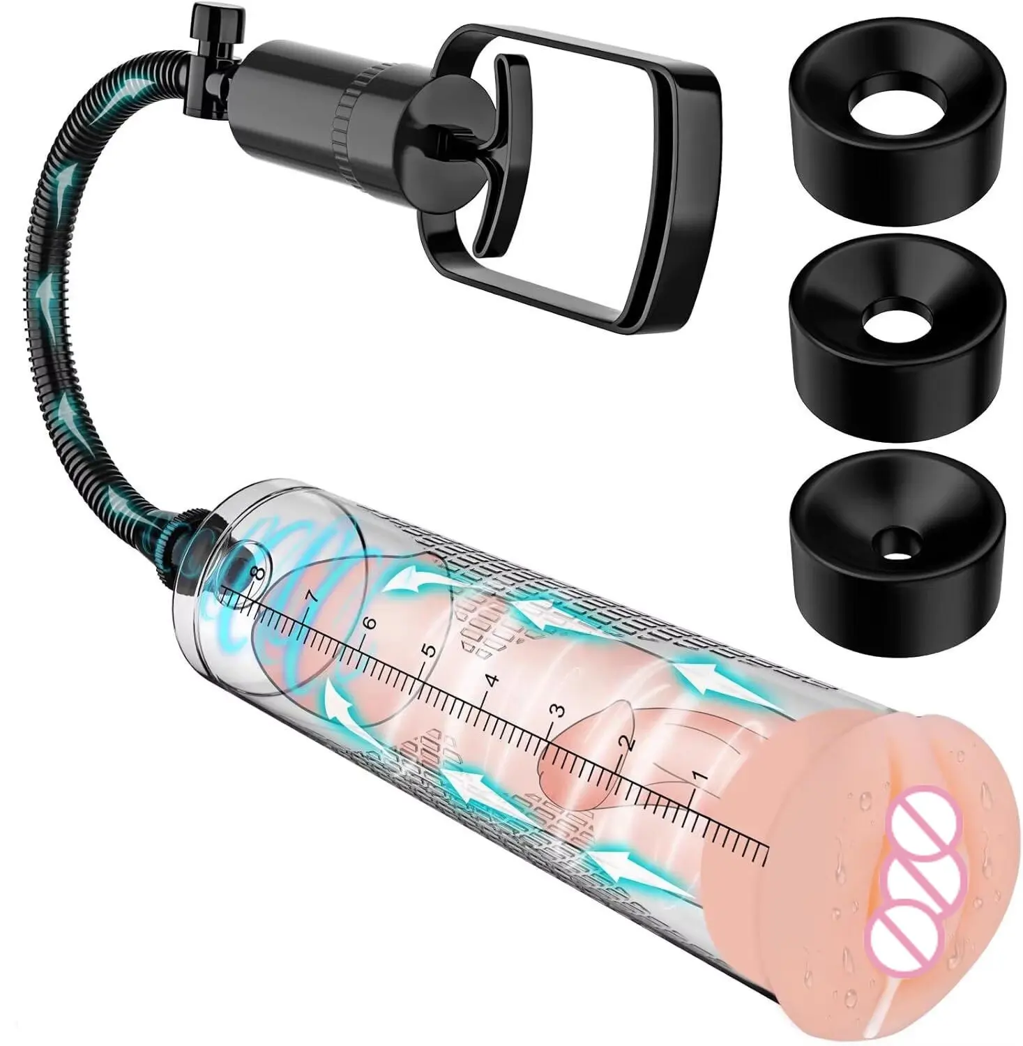 Penis Pump Sex Toys for Men - Manual Vacuum Penis Extender, with Pocket Pussy, Penis Sleeve Cock Sexual Stimulation for Erection