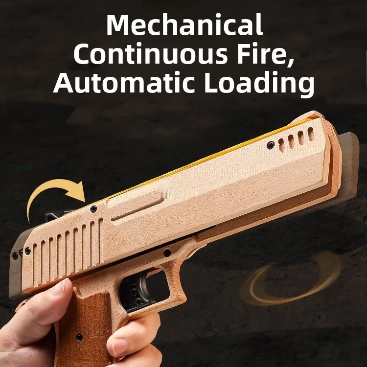 

Desert Eagle Crossbow Children's Wooden Elastic Band Shooting Rifle Boys Gift Simulation Continuous Fire Handgun Citywalk Dress