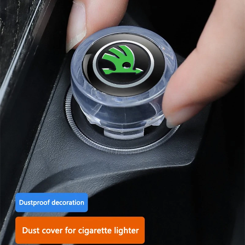 1pcs Car Cigarette Lighter Dust Cover Dustproof Cap Plug For Skoda Octavia A5 A7 A2 Rapid Fabia Superb Kodiaq Auto Accessories