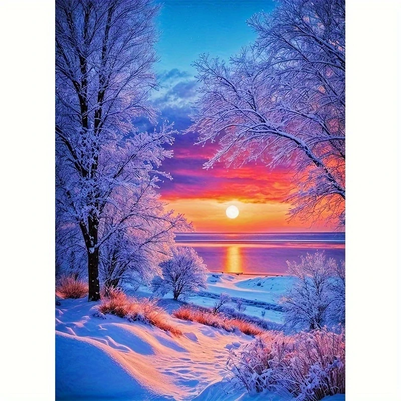 

Пазлы «Снег на закате» 500/1000/1200/2000 элементов: семейные игры для игровой комнаты, спальни, домашнего декора