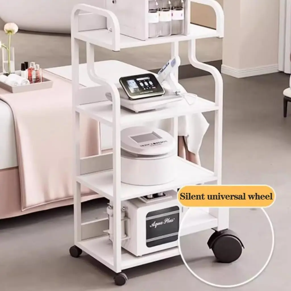 Gold 3-Tier Beauty Rolling Cart, Esthetician Machine Mobile Cart for Salon