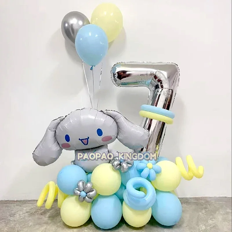 Cinnamoroll Foil Balloons Arch Garland Kit Latex Balloon Number Balls Cinnamoroll Birthday Baby Shower Party Decor Gift Toys