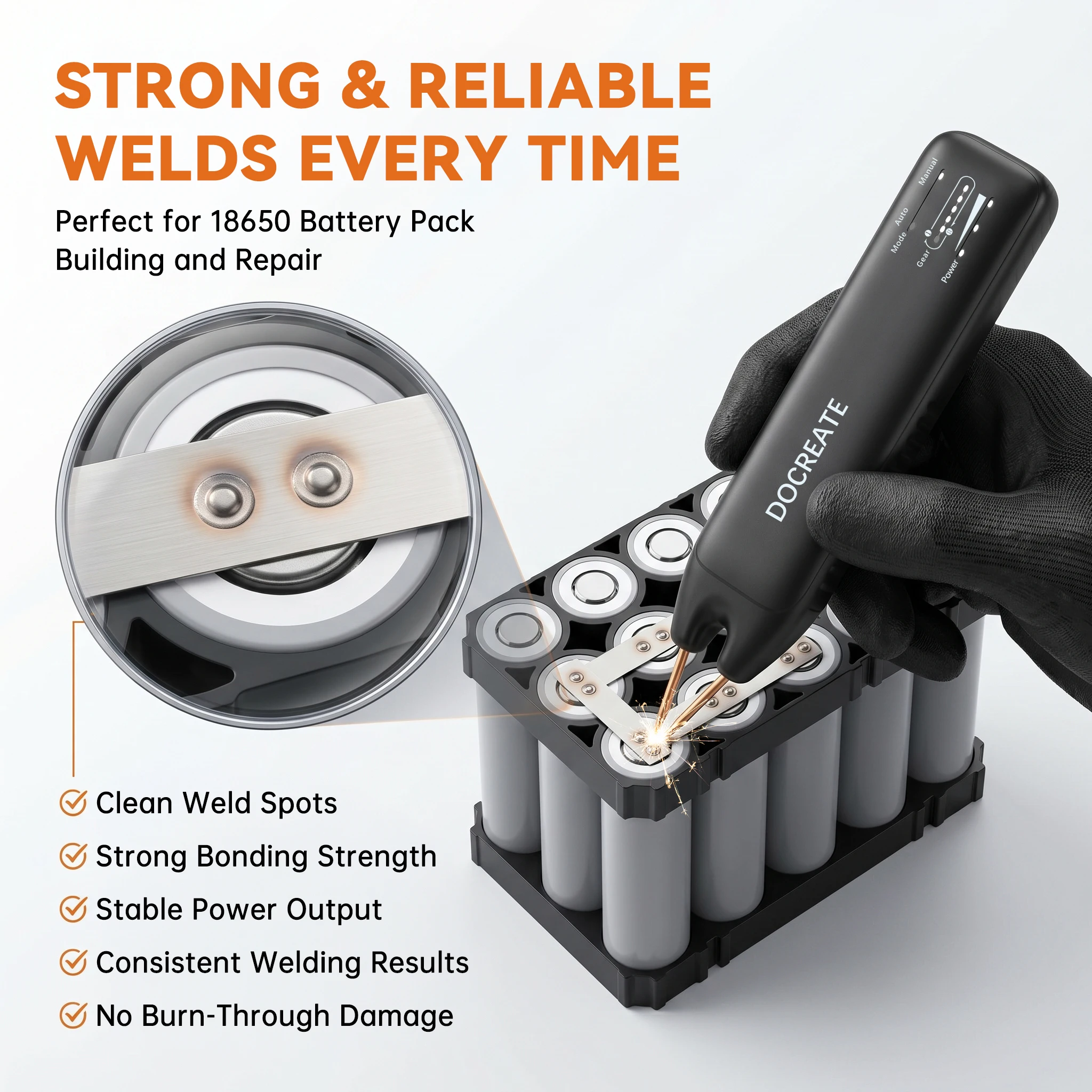 Docreate 756/757 Portable Handheld Spot Welder 18650 Battery DIY Household Touch Welding Machine For 0.1-0.25mm Nickel Sheet