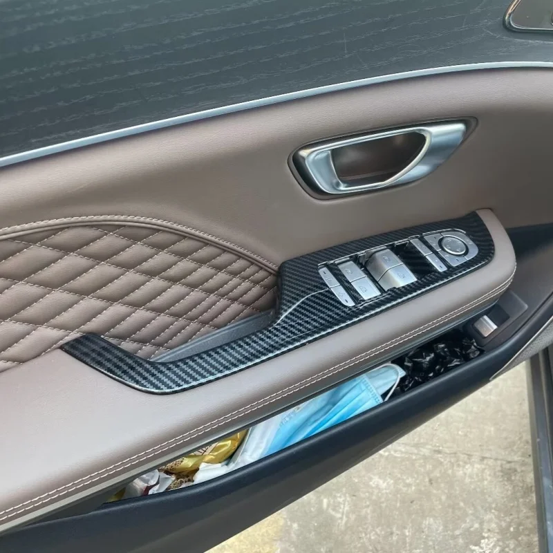 

Byd Han 2022-2024 inner armrest glass switch window adjustment retrofit carbon fiber pattern decorative accessories