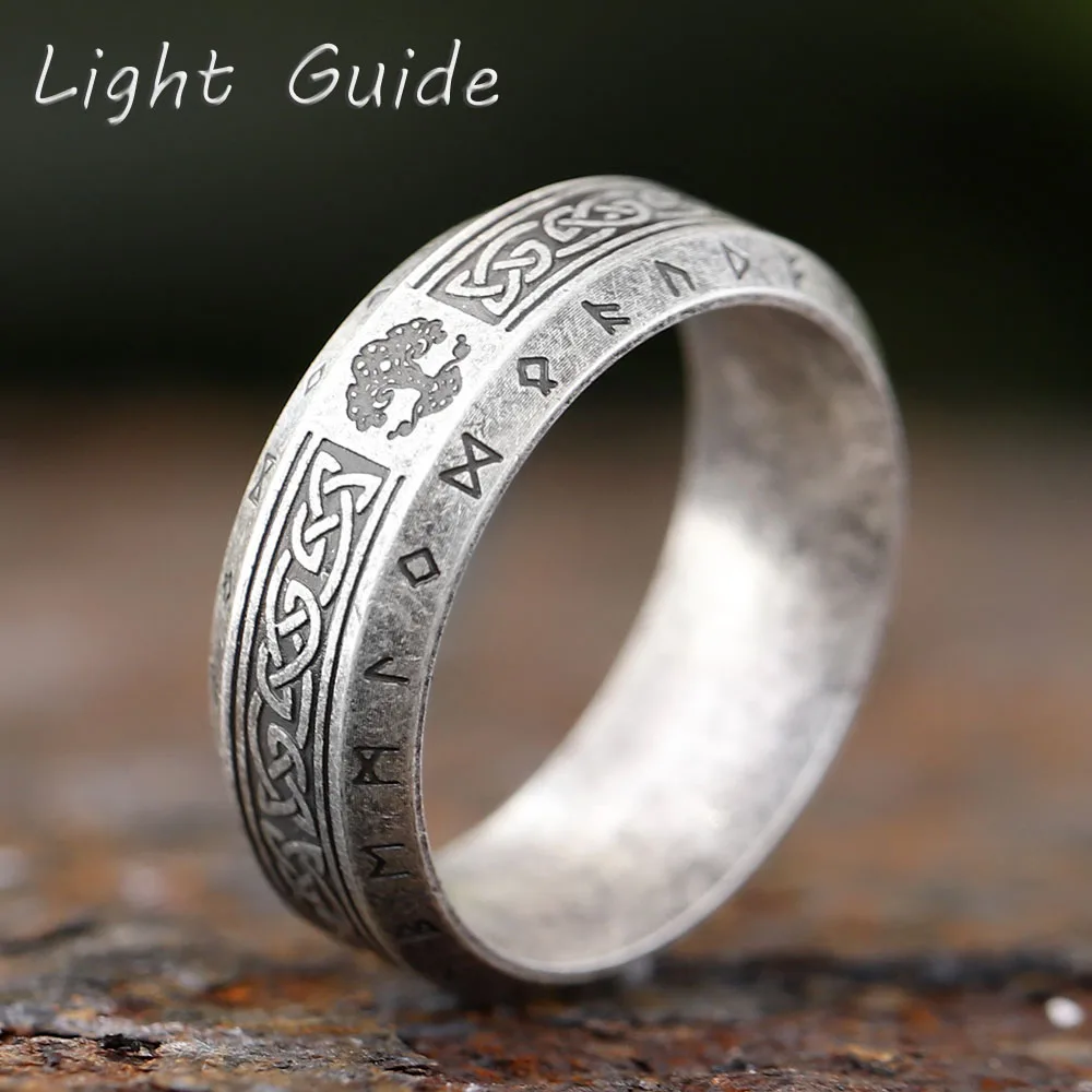 2024 neue mode Breite Mode Viking Rune pailletten Ring Einfache Hochzeit Schmuck für mann frauen Liebhaber Geschenk Retro Stil