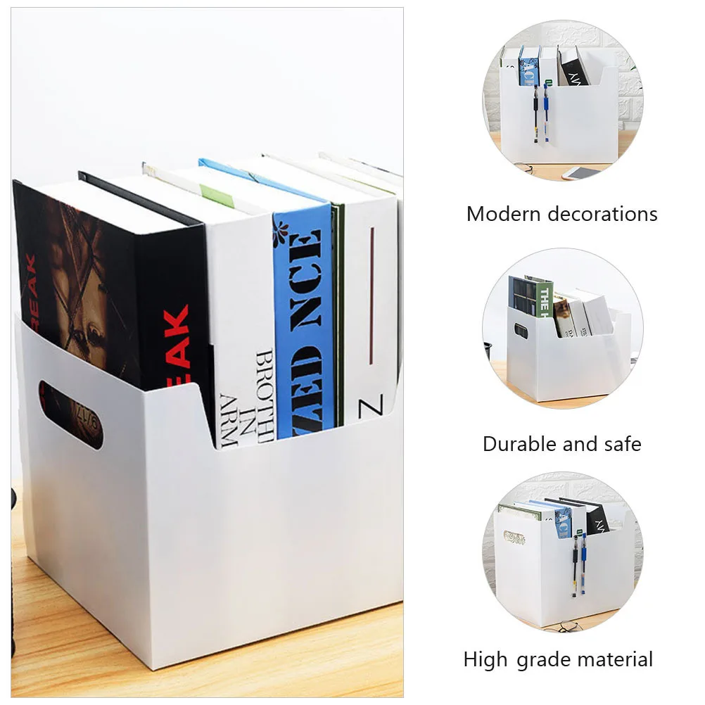 

Набор из 2 органайзеров для хранения книг: простой дизайн, настольный декор, с двумя ручками, для журналов, документов, книг, для дома и студентов