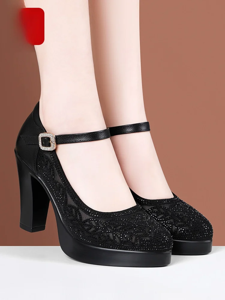 elegant-mesh-slip-on-high-heel-show-shoes-for-women-breathable-hollow-out-thick-heel-wedding-party-footwear-comfortable-soft