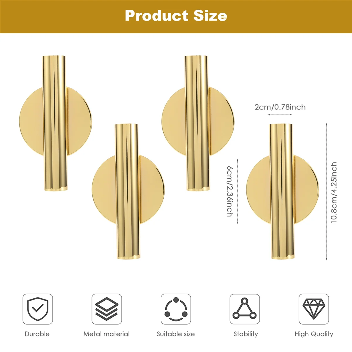 

MHWY 4 шт. настенная цветочная трубка, настенная металлическая ваза, декоративная подставка, сухая ваза, подставка для демонстрации цветочного украшения, золото