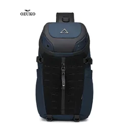 Ozuko Men's 12.9 Inch Tablet Chest Bag Sports Waterproof Crossbody Bag Men's Tactical Multi Functional Bag Men's Crossbody Bag