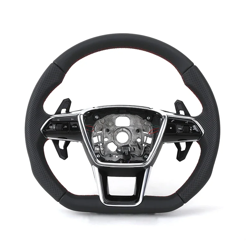 

Customizable S Line Volante Lenkrad Flat Bottom Half Leather Steering Wheel for Audi A3 A6 C7 R8 RS3 S3 A7 RS6 A4 B9 B8 TT R8 A8