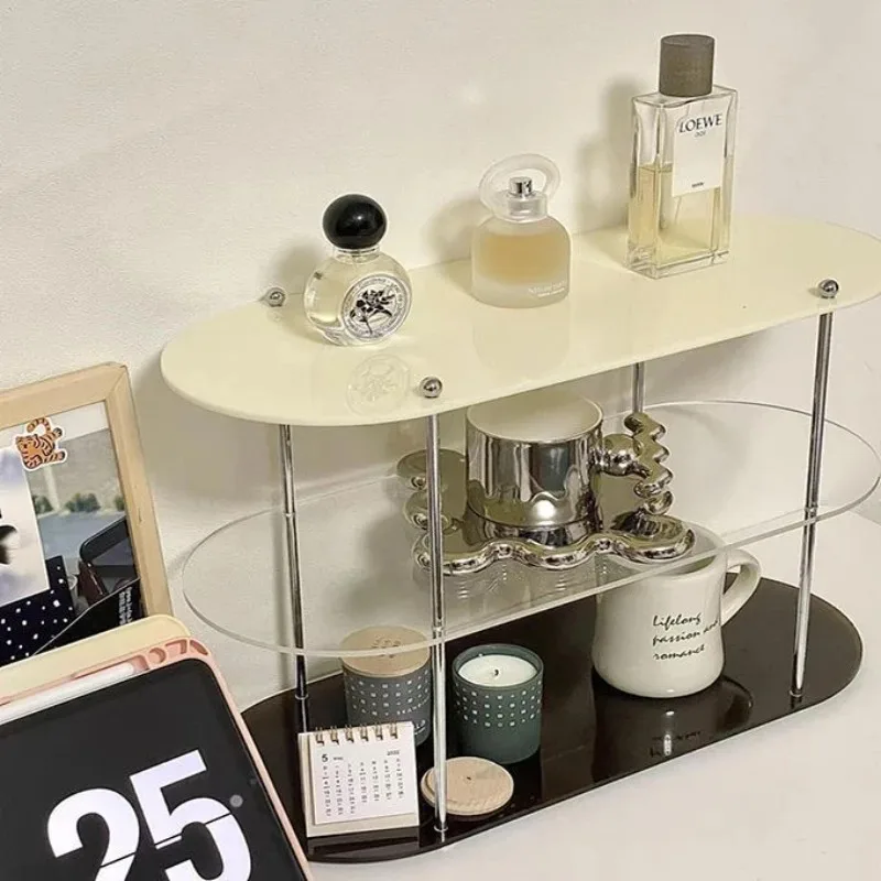 Ins Style Acrylic Multi-layer Storage Rack Decorative Shelves Desk Organizer Makeup Jewelry Home Organization Garden