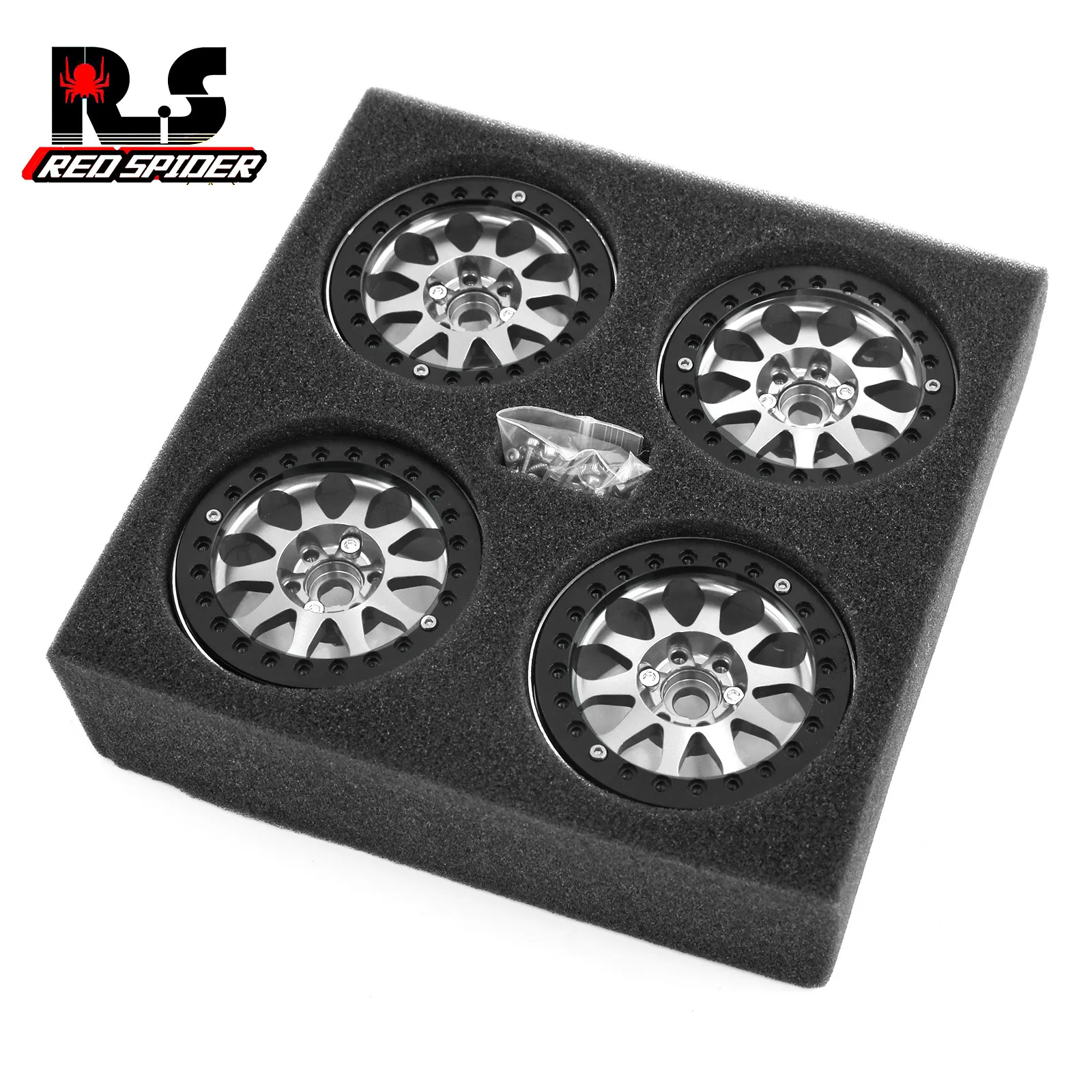 Ruedas de aleación de 2,2 pulgadas, ruedas de neumáticos con bloqueo sobre orugas de simulación 1/10, ruedas universales SCX10 TRX-4