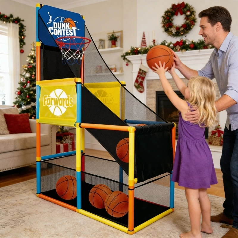 Adjustable Height Kids Arcades Basketball hoops Single Shot Basketball Game Sports Toy for Indoor and Outdoor Use