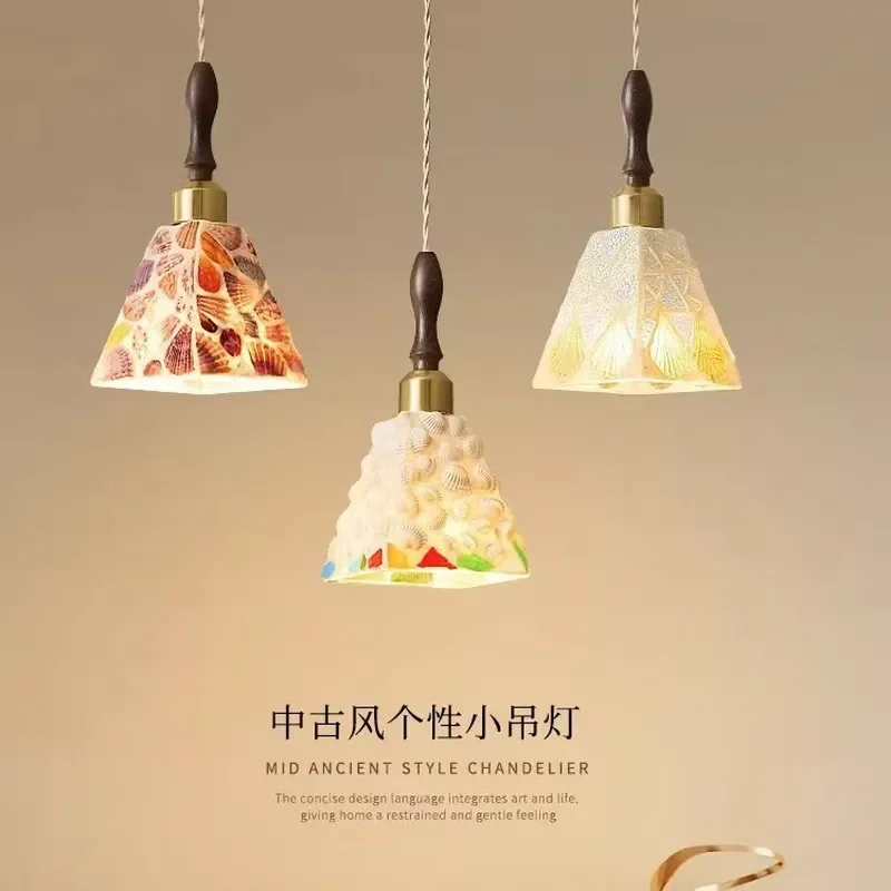 For New B & B Retro Japanese Style Aisle Porch Light Restaurant Bar Cafe Bedroom Bedside Pattern Bedside Chandelier Pendant Lamp