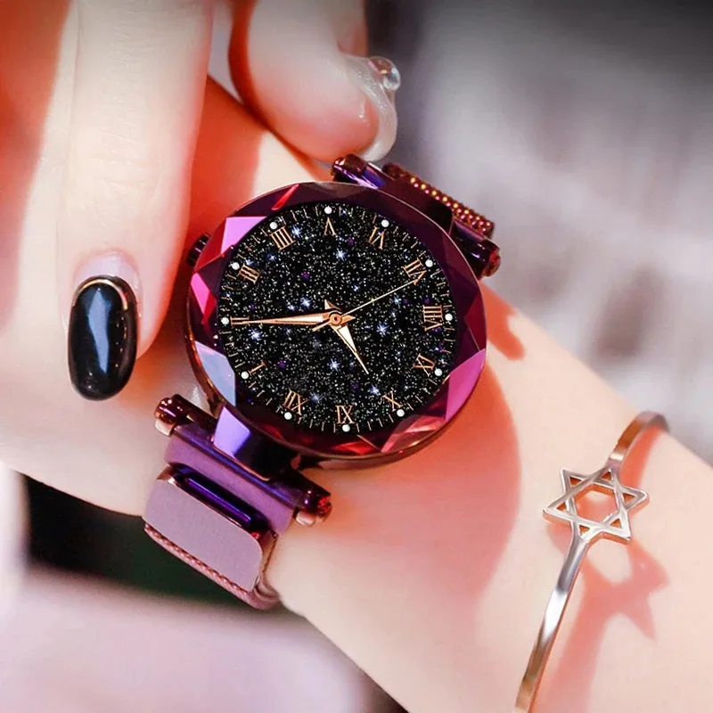 Reloj Mujer 2022 Fashion Starry Sky Watches Women Magnetic Watches Luminous Hands Quartz Wristwatches Cheap Price Dropshipping