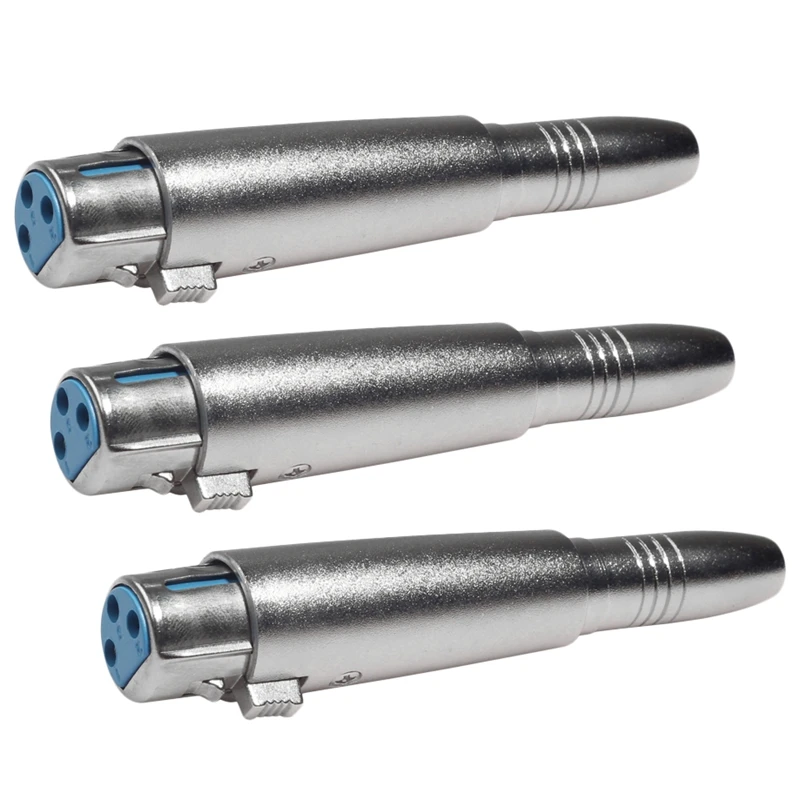 Xlr 3 pinos fêmea para 6.35mm fêmea jack tomada conector de microfone de áudio para microfone mesa de música alto-falante microfone de áudio