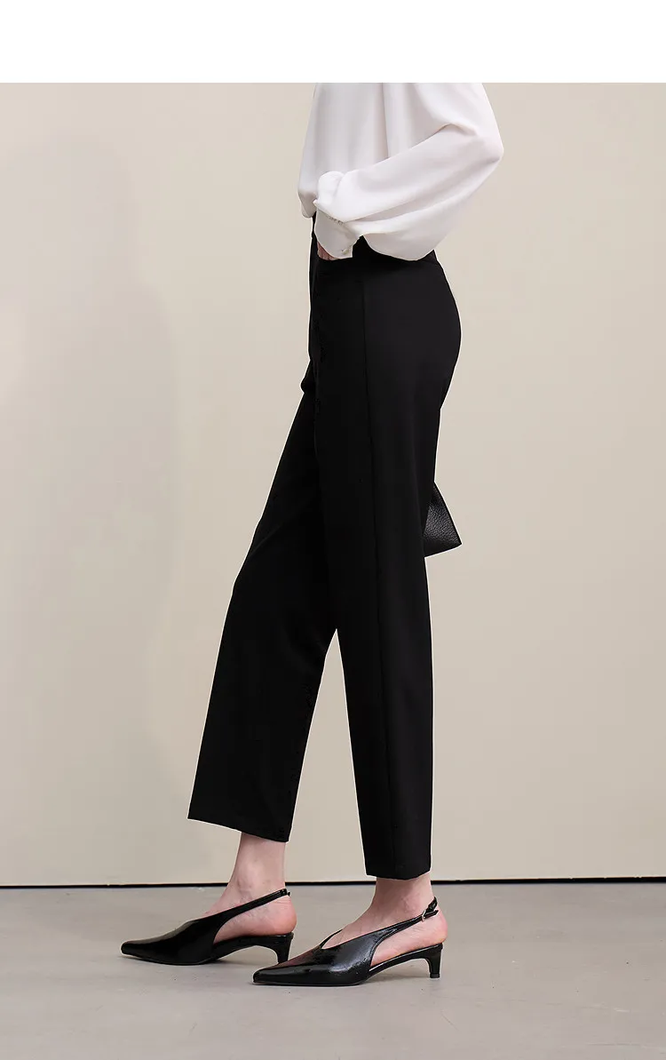 Amii Women Pants 2026 Autumn New Commuter Basic Style Tapered Pants Casual Women's Solid Versatile Ankle-Length Pants 12641091