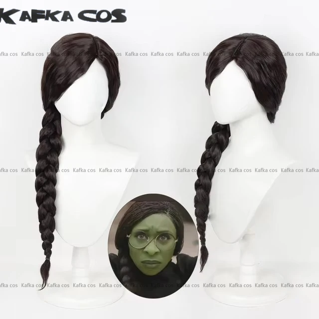 Elphaba Cosplay Wig 2024 Movie Wicked Elphaba 2 Styles Cosplay Wigs Heat Resistant Synthetic Hair For Women Girls Halloween