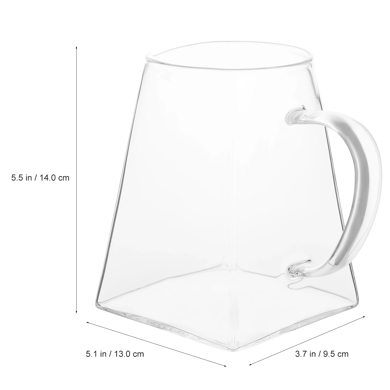 

Glass Teapot Transparent Large Capacity Square Base Portable Handle Tea Dispenser for Home Office Glass Tea Kettle