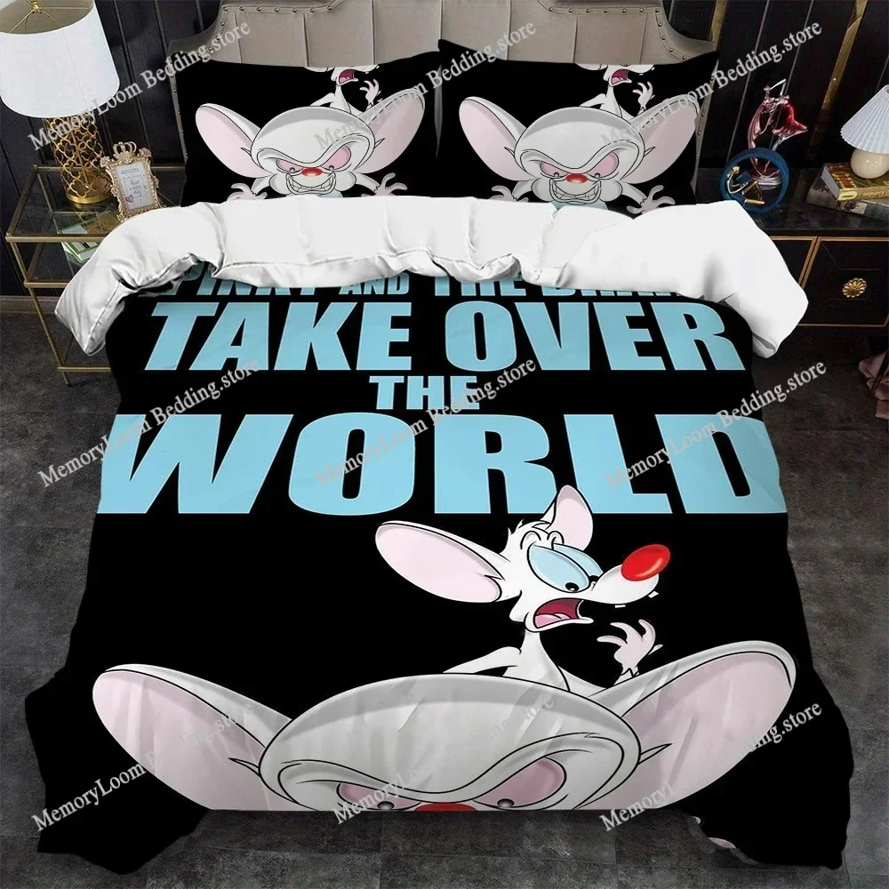 Pinky and the Brain Duvet Cover Set Home Style Bedding Soft Laundry Cotton Bed Student Dormitory Gift Home Textileextile963