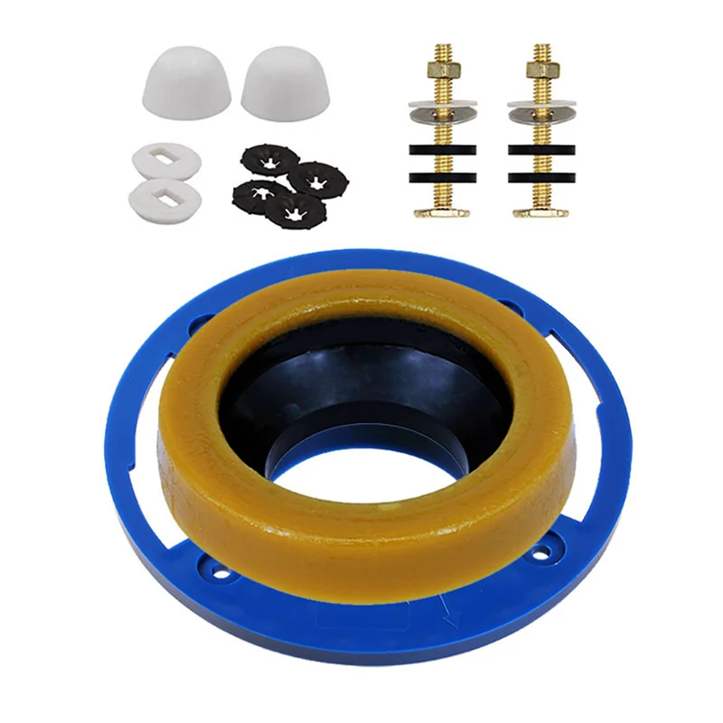 

Hot Selling 2X Toilet Flange With Wax Ring For Toilets Replacement Kit Includes Bolts PVC Toilet Flange Repair Kit