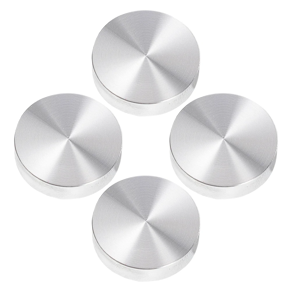 Adaptateur de gâteau rond solide en aluminium, disque en alliage d'aluminium, vitrine pour table à thé, dessus en verre métallique, tampons coordonnants, 4 pièces