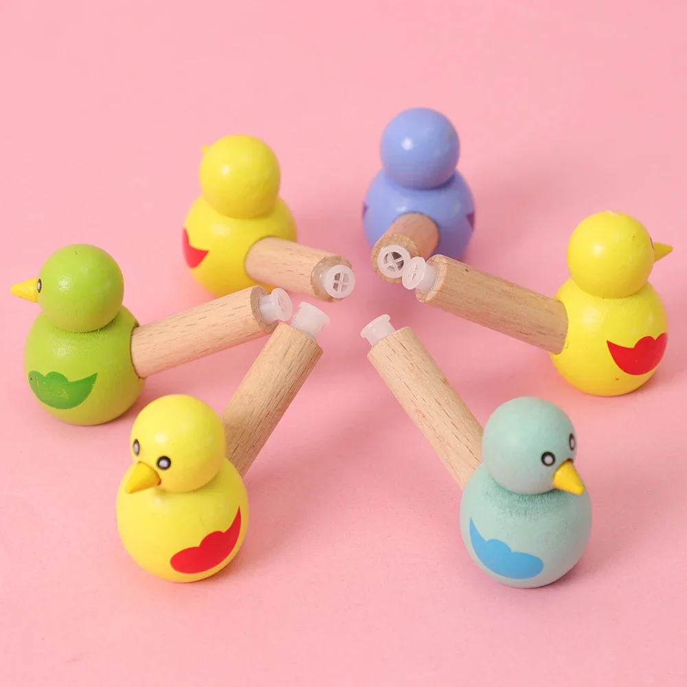 New Wooden Bird Whistle Cartoon Developmental Instrument Musical Toys for Kids Birthday Baby Shower Party Favors Pinata Gift