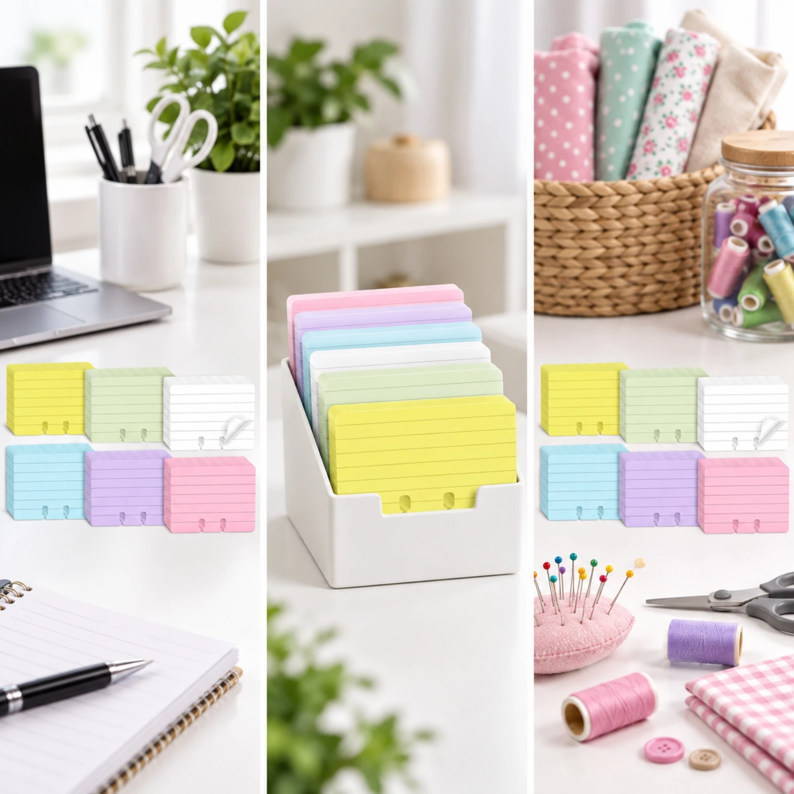 600 Pieces Contact Detail Cards Notched Color-Coded Index Cards with Notches Rotary Replacement Inserts Rounded Corners