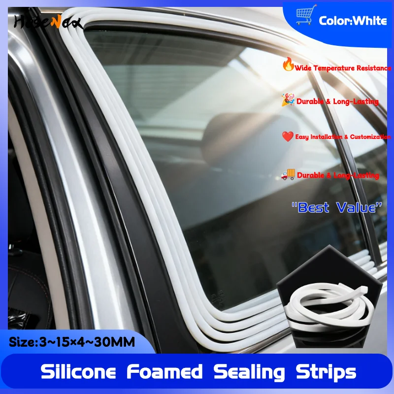 

1-20m White Square Silicone Sponge Seal Strip, VMQ Foam Gasket for Automotive, Cabinet, Oven, Door & Window Sealing Strips