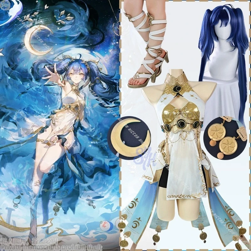 

Anime Game Wuthering Waves Cosplay Iuno Costume Egyptian Style Sexy Dance Dress Bikini Lolita Wigs Halloween Christmas Suit