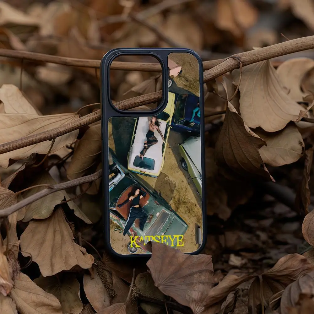 

Band K-Katseye Phone Case For iPhone 17 16 15 14 13 12 Pro Max Plus Black Frame Acrylic Carbon Fiber Hard Shell