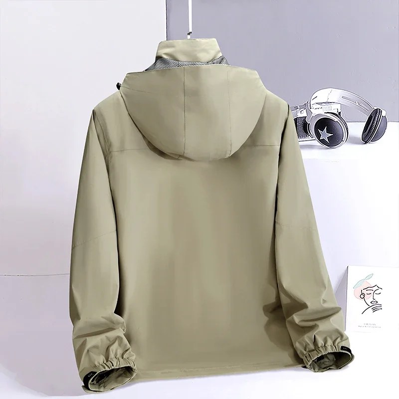 Chaqueta de trabajo con múltiples bolsillos para hombre, cortavientos portátil con función de herramienta, ideal para actividades al aire libre, pesca, Otoño, novedad de 2024