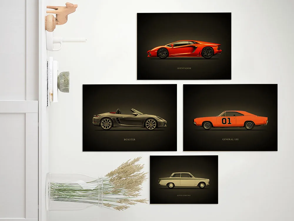 A Complete Collection of Retro Sports Cars Kraft Paper Posters Vintage Home Room Bar Cafe Decor Aesthetic Art Wall Painting