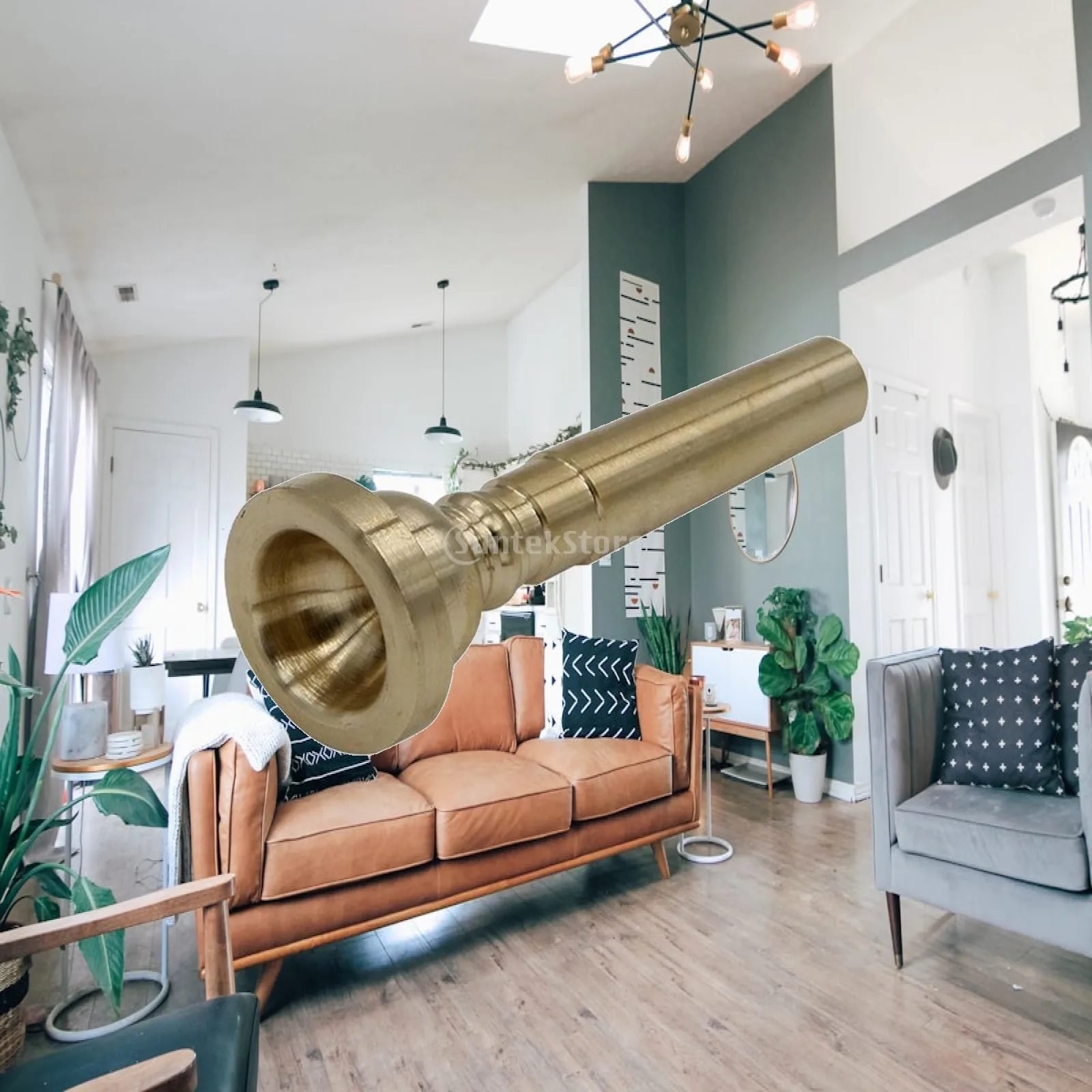 Brass Bugle Mouthpiece Premium Metal Embouchure for Clear Tone Trumpet Horn Accessory for Marching Band Players