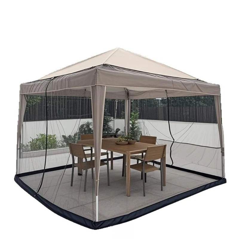 Outdoor Patio Umbrella Mosquito Net Canopy Gazebo Insect Screen Curtain Roman Parasol Anti-mosquito Mesh Tent