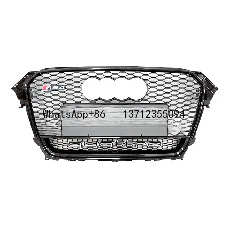 Free shipping RS4 front car grill for Audi A4 S4 B8.5 upgrade to RS4 style grill with quattro mesh 2013 2014 2015 2016