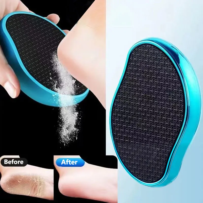 Nano-Glas-Fußfeile, Hornhautentferner, Fersenschaber in der Dusche, Fußwäscher, Entferner abgestorbener Haut, Pediküre-Fußpuffer für weiche Füße