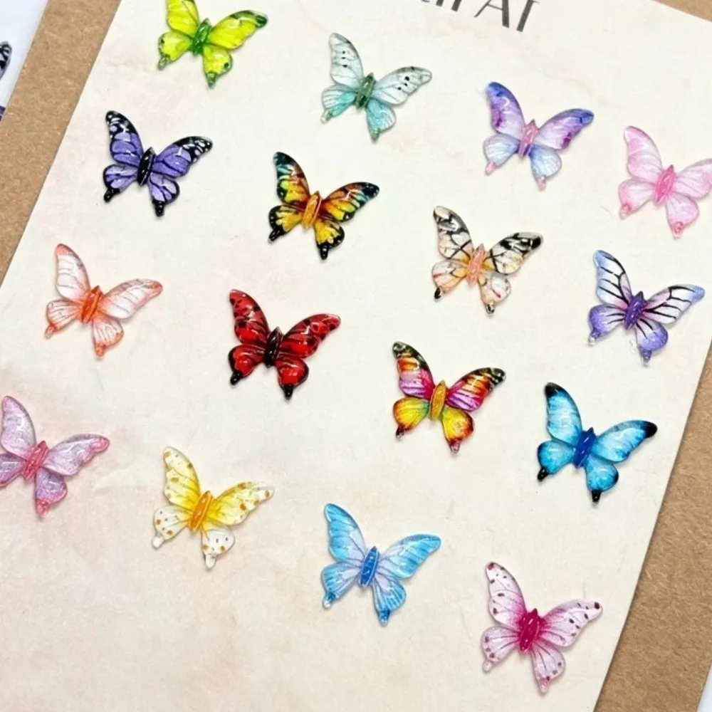 50pcs Multi Color Butterfly Nail Charms 3D Design 50pcs Set Small Nail Decorations Transparent Small Size Resin Nail Charms