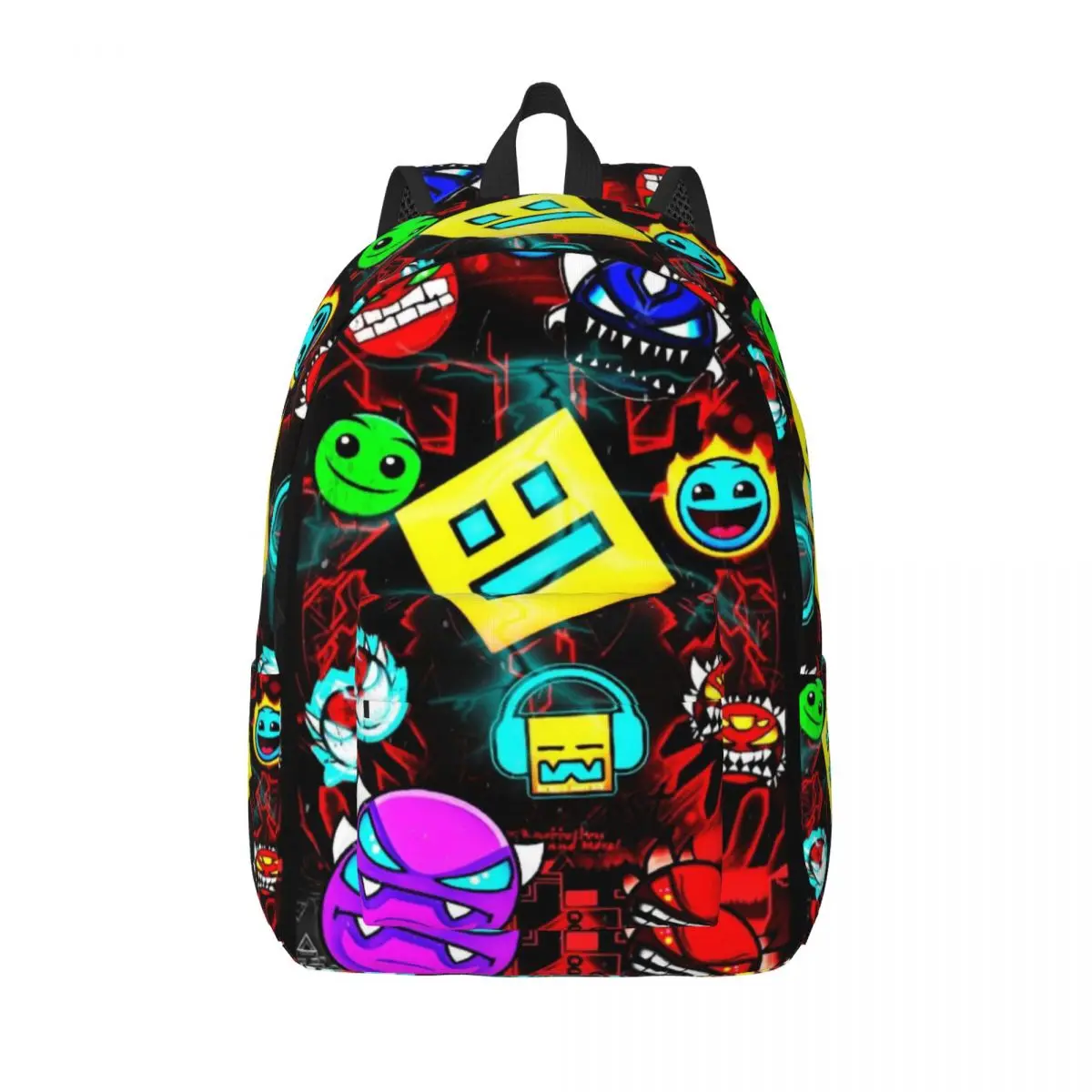 

Рюкзак Geometry Dash для мужчин и женщин, модный школьный деловой рюкзак, прочный холщовый рюкзак для колледжа