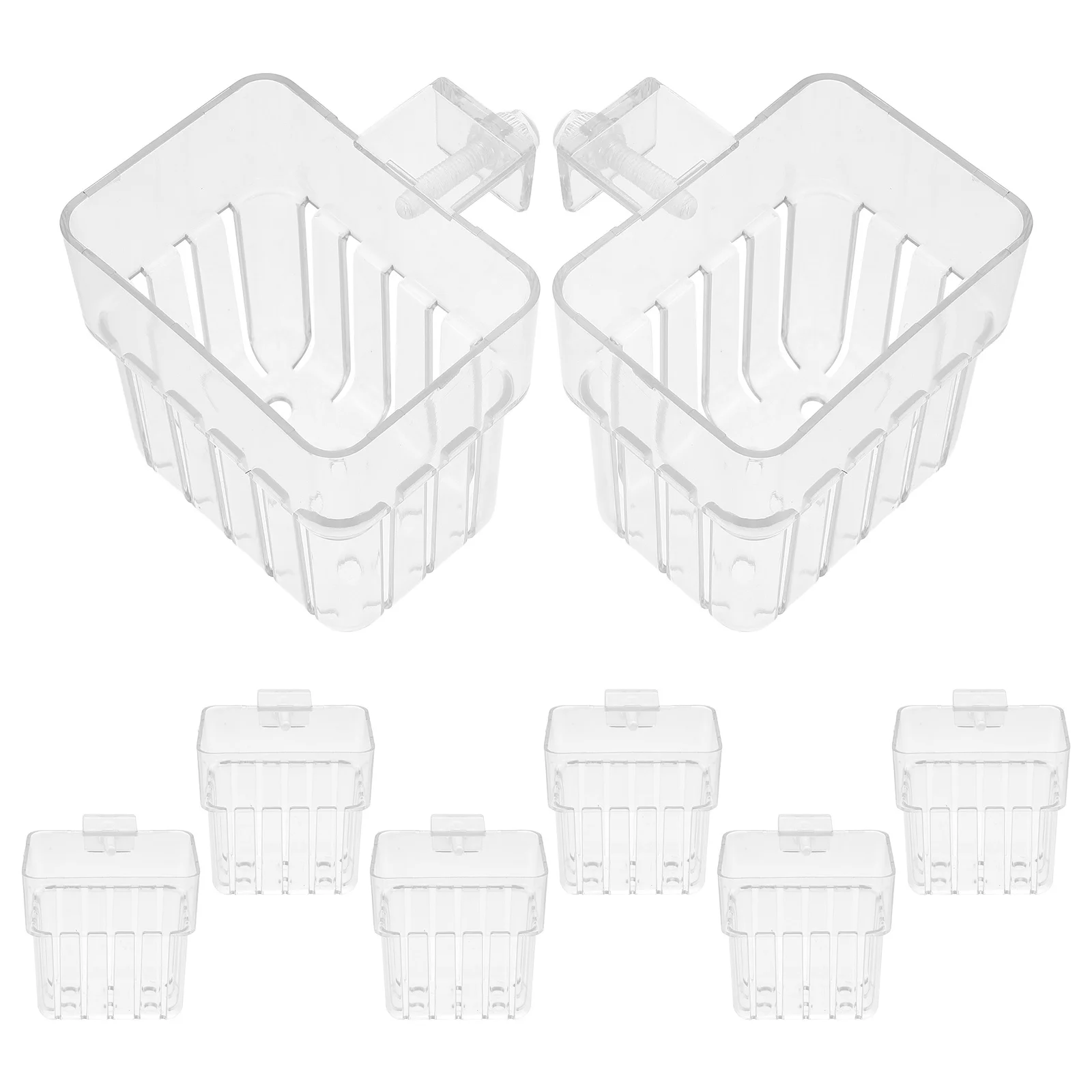 

8Pcs Transparent Acrylic Aquarium Plant Pot Hanging Fish Tank Holder Hydroponic Aquarium Shelf Fish Tank Accessories