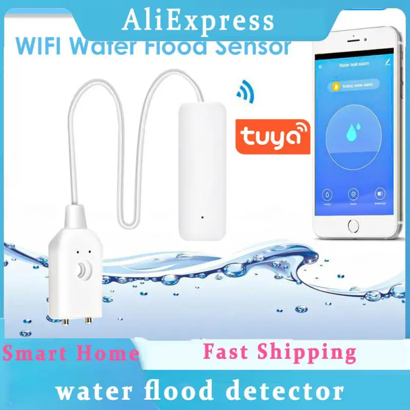 Tuya Smart Home Sensor De Água, Detector De Vazamento, Sensores WiFi, Smartlife Inundação Vazamento De Água, Alarme De Estouro, Funciona com Tuya Hub